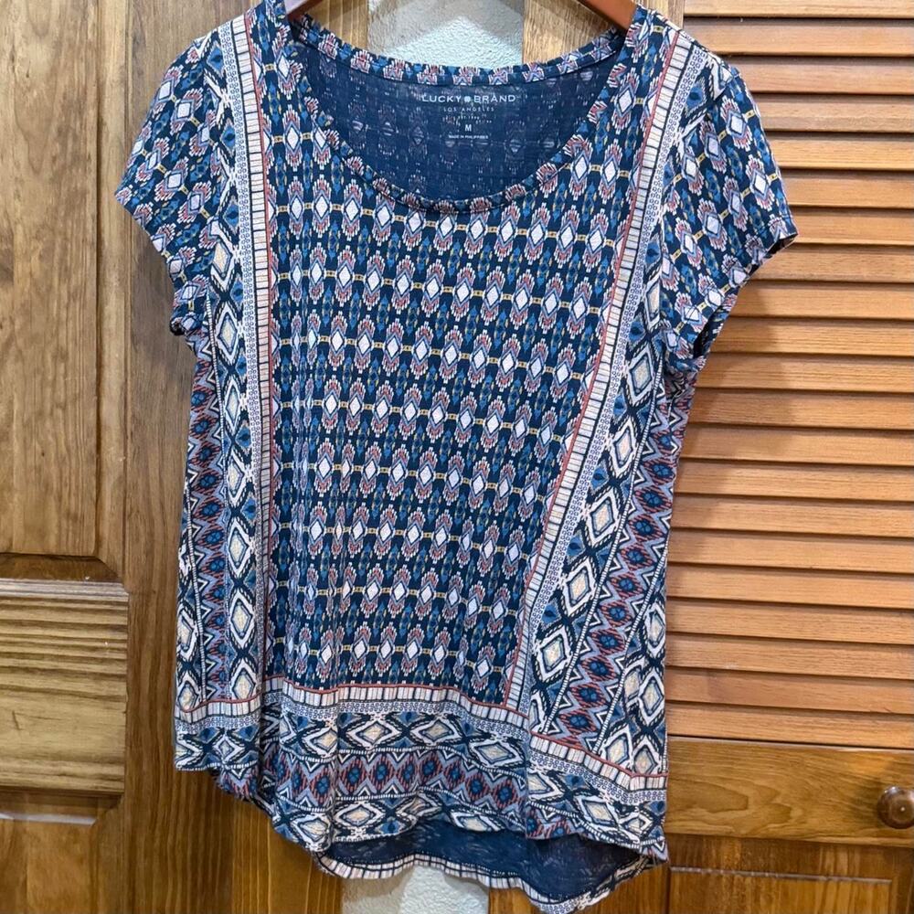 Lucky brand geometric patterned top